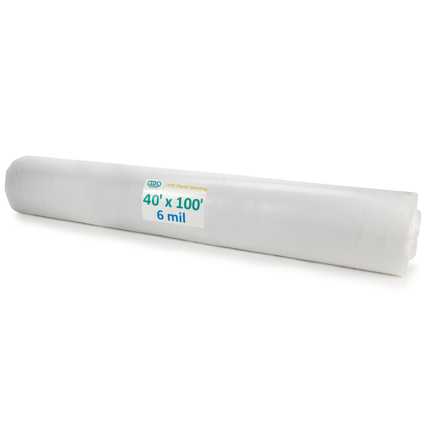 40' x 100' Clear 6 mil Greenhouse Plastic Sheeting, LDPE Film Roll, 4000 sq. ft. Area 40' x 100' Clear 6 mil Greenhouse Plastic Sheeting, LDPE Film Roll, 4000 sq. ft. Area